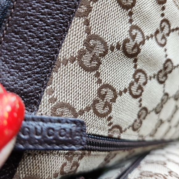 GUCCI Tan GG Canvas Monogram Side Rings Leather Luxury Heels Y2k Pointy Boots 39 - Picture 8 of 13